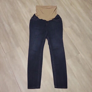 Indigo Blue Maternity Jeans Dark Wash 5‎ Pocket Support Belly Womens Size XS
